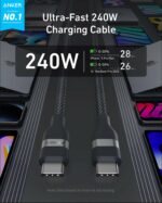 کابل شارژ USB-C به USB-C انکر Zolo مدل A8060H12 طول 1.8 متر 240 وات - تصویر 4